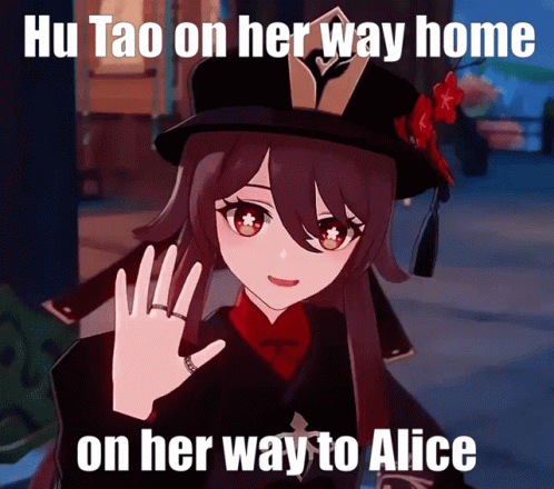 the words, her to her way home on her way to alice