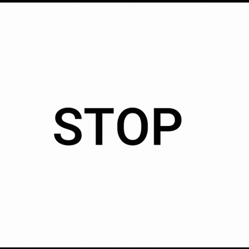 a close up of the word stop on a white background