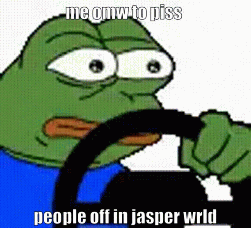 the frog is driving a car and saying, me omwdo piss people off in jasperr ward
