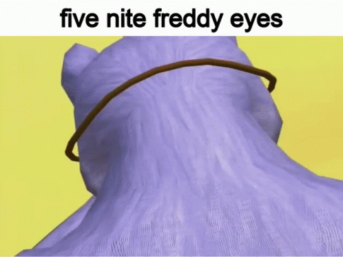 the five nite ready eyes text is over a cartoonish image of a pink cat