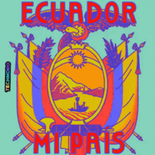 a black and blue poster with the words equador and mountains
