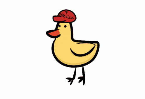 a cartoon bird with a cap on its head