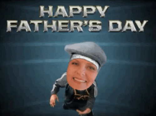 a cartoon figure wearing a cap is shown as the caption for happy fathers day