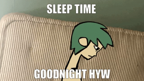 there is a drawing of a  that says sleep time good night hyw