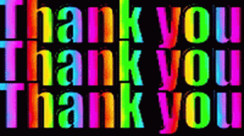 an image of the word thank you on black background