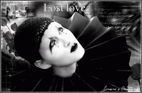 a black and white po with the word lost love