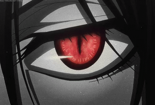 the eyes of an anime character in a black and white image