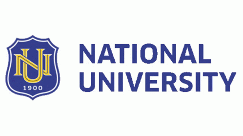 the national university logo with a shield on top