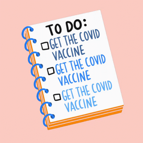 a book with words that say to do and get the covidd vaccine