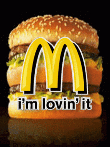 a burger with the words in lovin'it