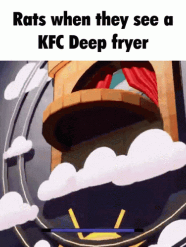 the text reads rats when they see a kfc deep fryer