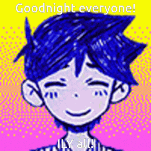 there is a boy that is smiling, says goodnight everyone
