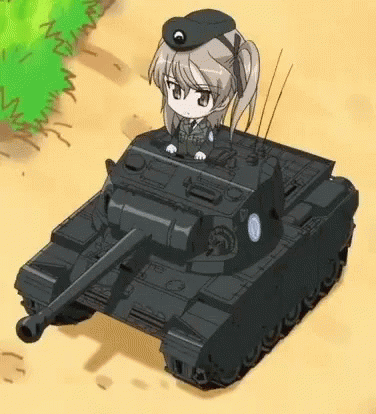 a girl is sitting in the top of a tank