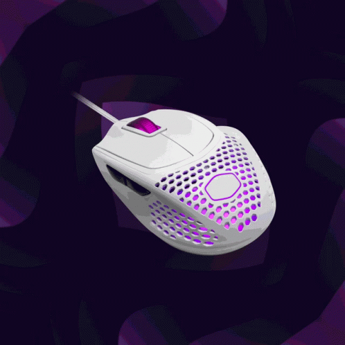 white computer mouse sitting on top of purple wavy paper