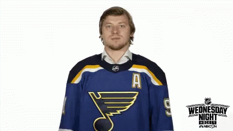 an image of the st louis blues player in his jersey