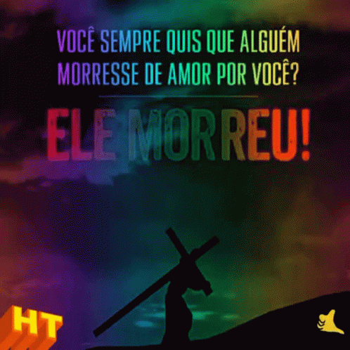 the word el mor reu appears in front of a graphic illustration of a person holding a cross