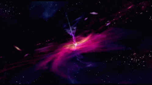 a computer generated image of purple and blue objects in space