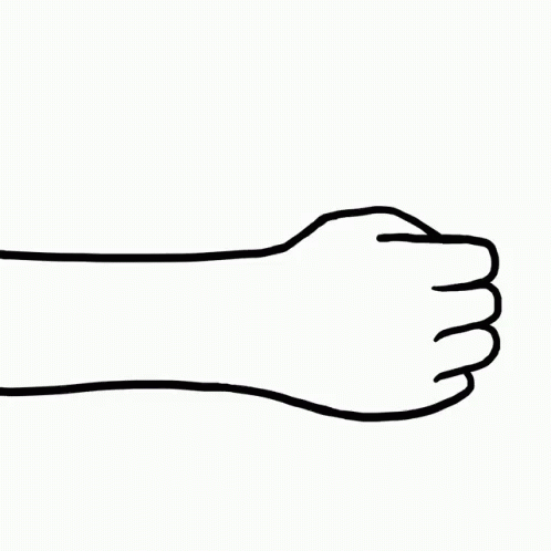 an ink drawing of a hand with one wrist showing