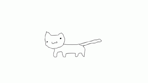 this is an image of a cat drawn by line