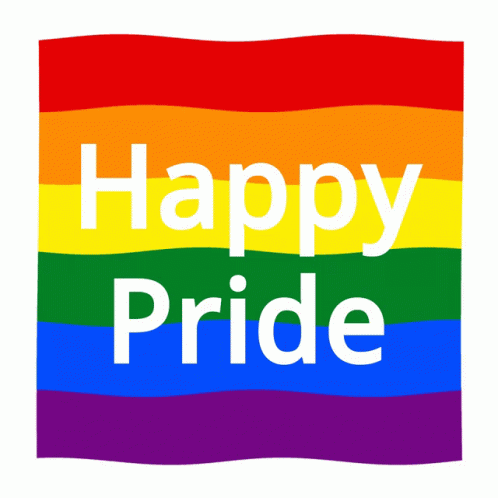 the word happy pride on a rainbow rainbow flag