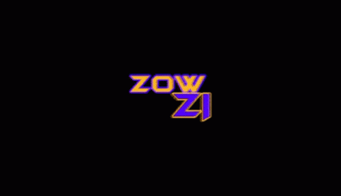 the word zow on a black background