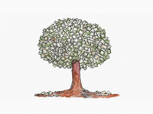 a drawing of a money tree on white paper