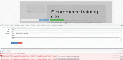 a screen s of a website with text explaining the e - commerce training site