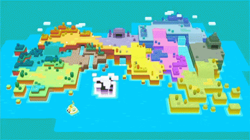 a small, cartoonly colored area with sheep in it