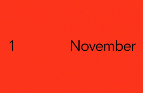 the words november are displayed against a blue background