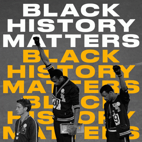 the black history matters book cover with three men raising their hands