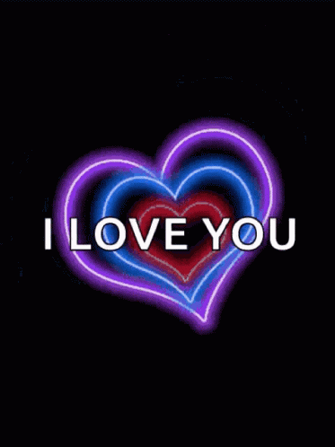 i love you with a heart shaped neon sign