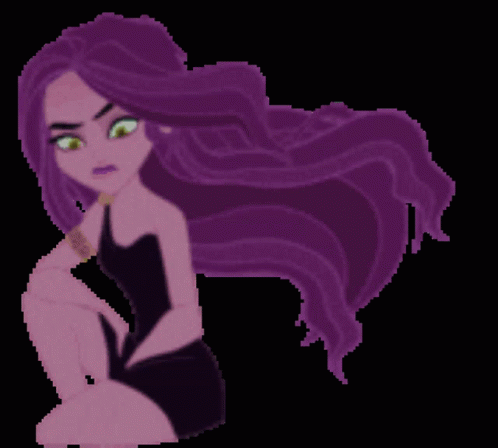 a beautiful young woman with long purple hair