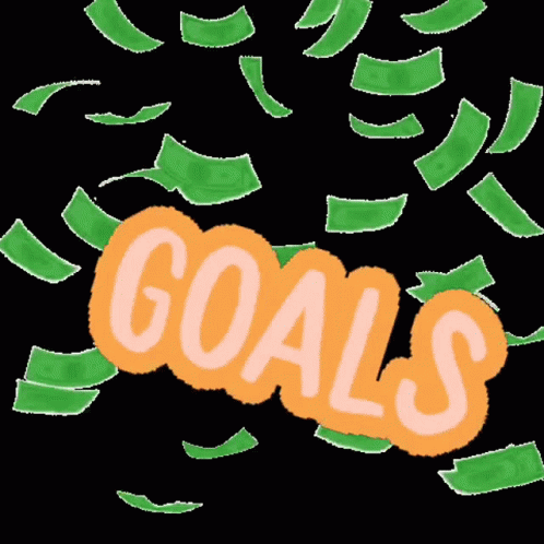 the word goals is written in blue and green