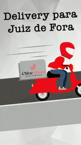 a man rides a scooter that has a pizza box on the back
