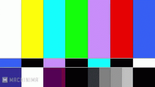 an image of an old tv set with the colors red yellow blue green