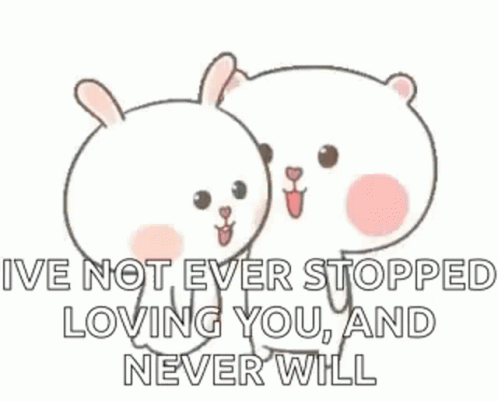 two teddy bears with the words, live not ever stopped loving you and never will