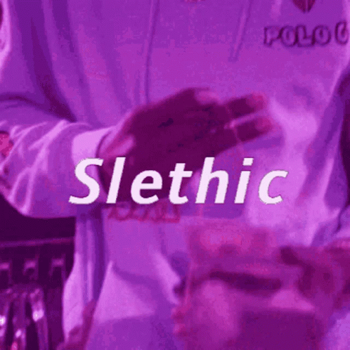 purple and pink poster that says slethhic