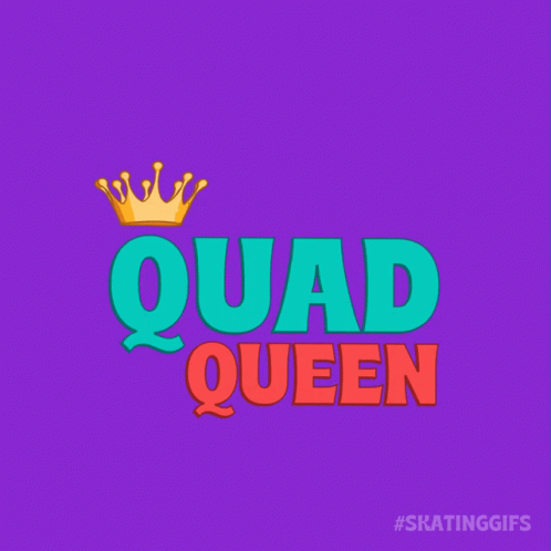 the word quad queen is in bold color and purple