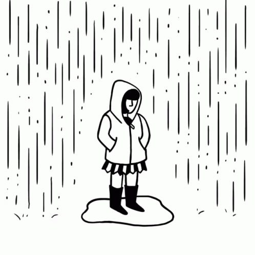 a person standing in the rain