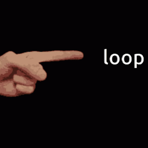 two hands pointing towards the word loop time
