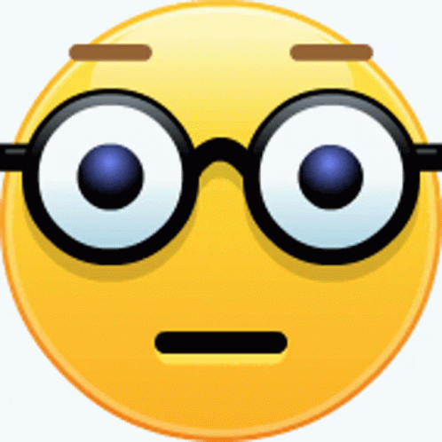 an emoticum emoticing with glasses on its nose