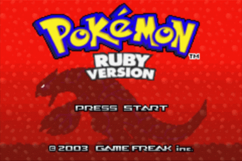 the game, pokemon ruby version, appears to be an old - school computer