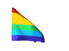 a rainbow triangle in the air on a white background