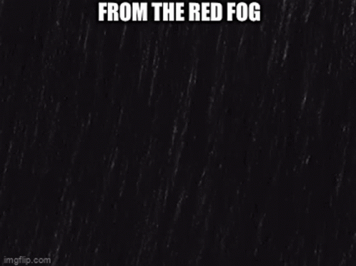 an airplane flying over a black sky with the words from the red fog