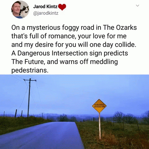 the word of the poem is written next to an image of a road