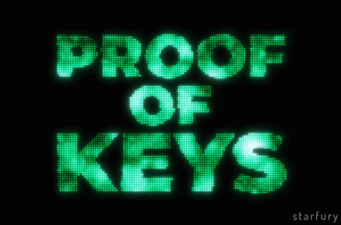 a picture of the words proof of keys