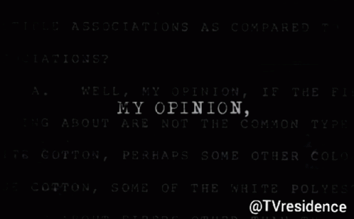 a black screen with a caption for my opinion