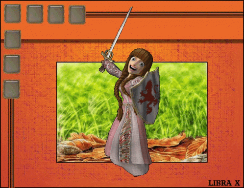 a digital painting of a girl holding a sword