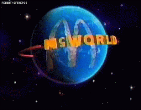 a very old, vintage logo that says ms world on it