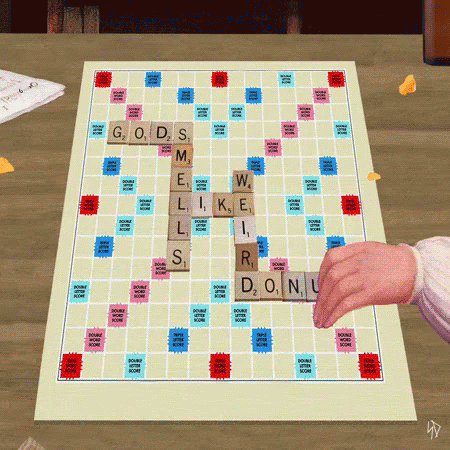 a scrabble game on a computer screen